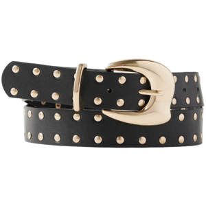 Mint Velvet Black Leather Chunky Studded Belt